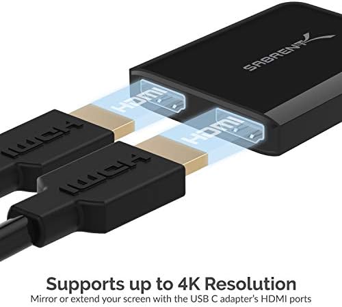 מתאם HDMI כפול מסוג USB מסוג CABRENT [תומך בשני צגים של 4K 30Hz, התואם למערכות Windows בלבד]